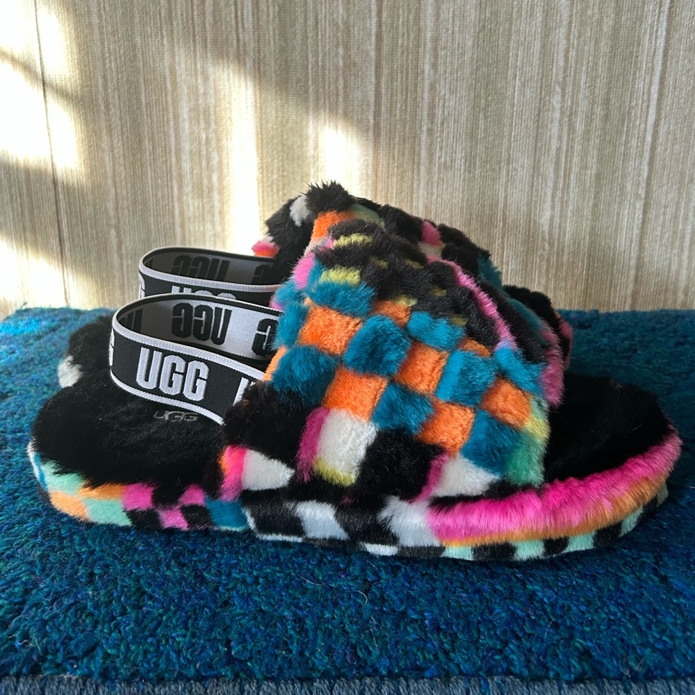 Ugg Fluff Yeah Checkered Multicolored Slipper/Sho… - image 5